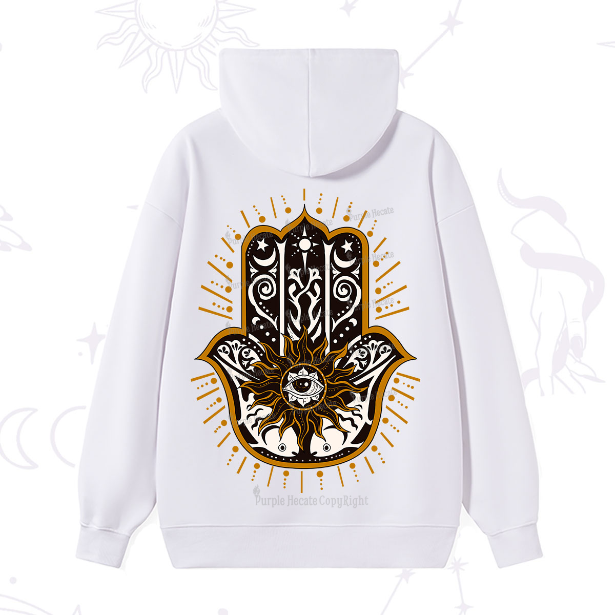 Purplehecate The Sun Eye Hamsa Hoodie