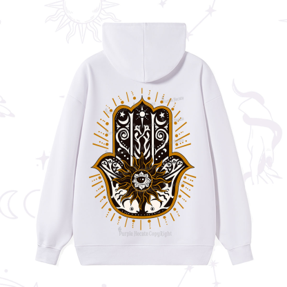Purplehecate The Sun Eye Hamsa Hoodie