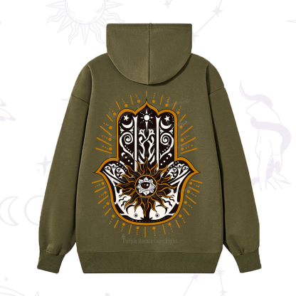Purplehecate The Sun Eye Hamsa Hoodie
