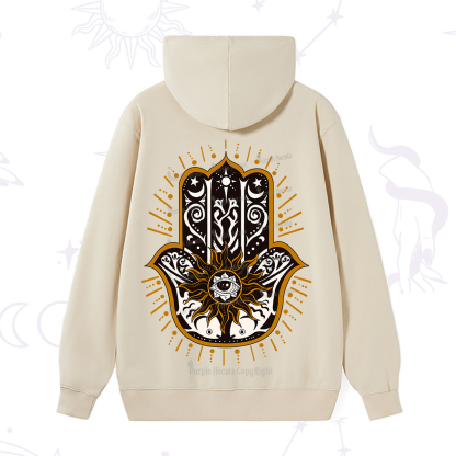Purplehecate The Sun Eye Hamsa Hoodie