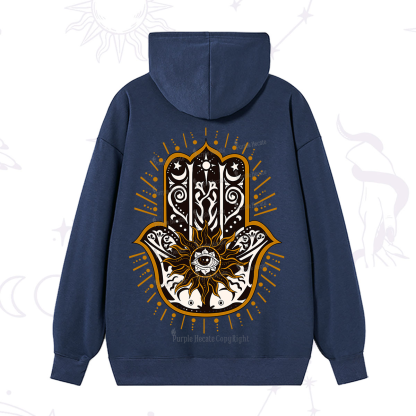 Purplehecate The Sun Eye Hamsa Hoodie