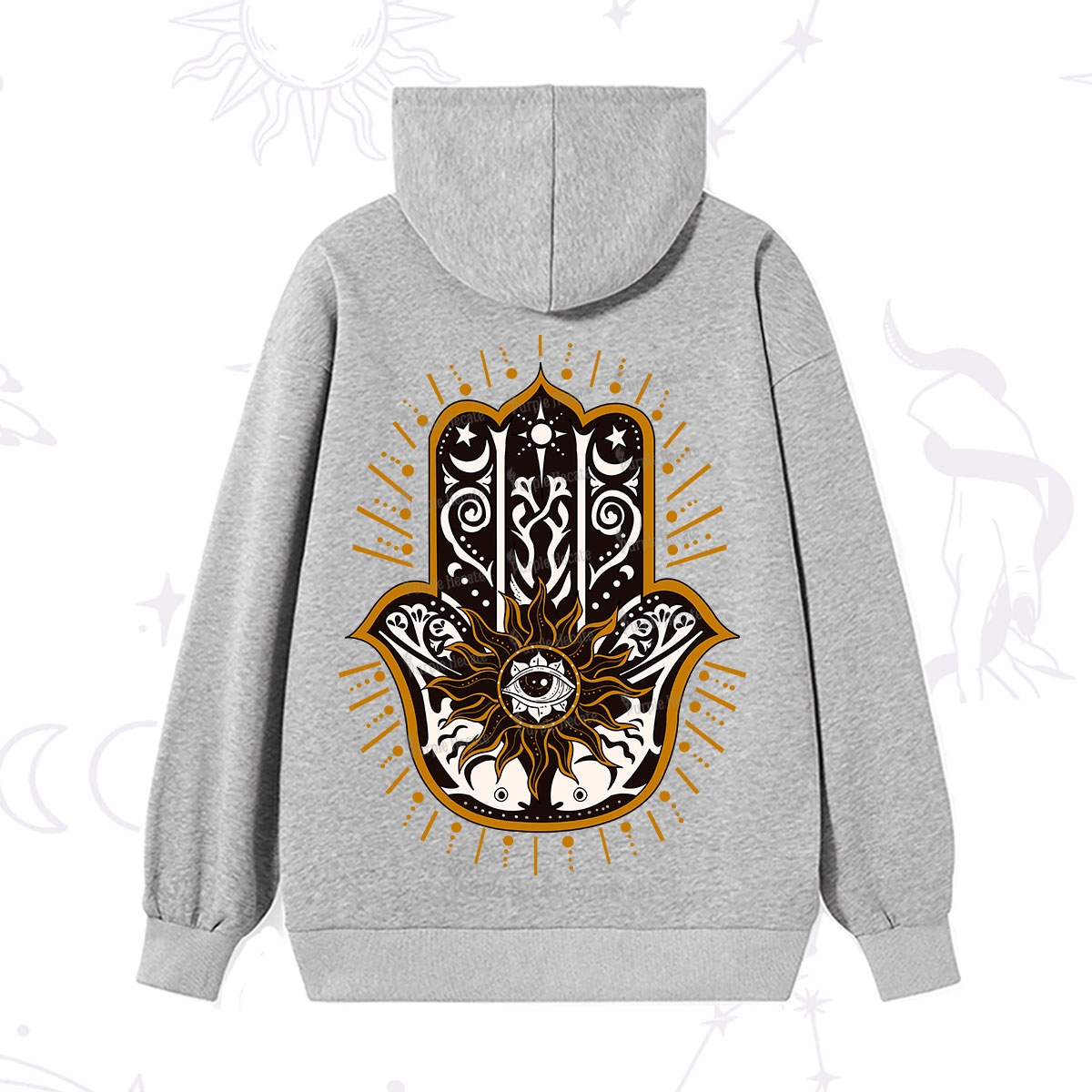 Purplehecate The Sun Eye Hamsa Hoodie