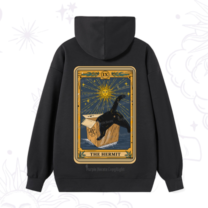 Purplehecate The Cardboard Hermit Cat Tarot Hoodie