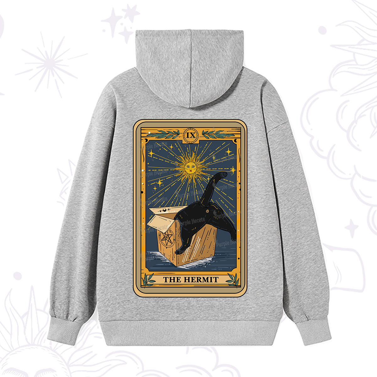 Purplehecate The Cardboard Hermit Cat Tarot Hoodie