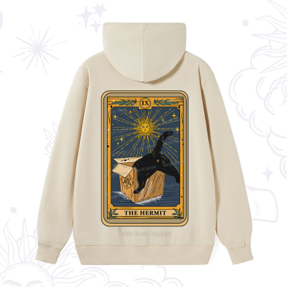 Purplehecate The Cardboard Hermit Cat Tarot Hoodie