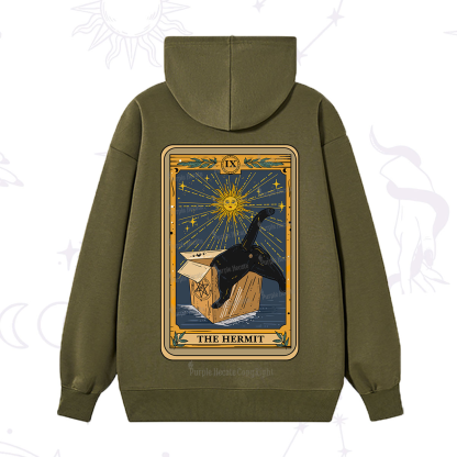 Purplehecate The Cardboard Hermit Cat Tarot Hoodie