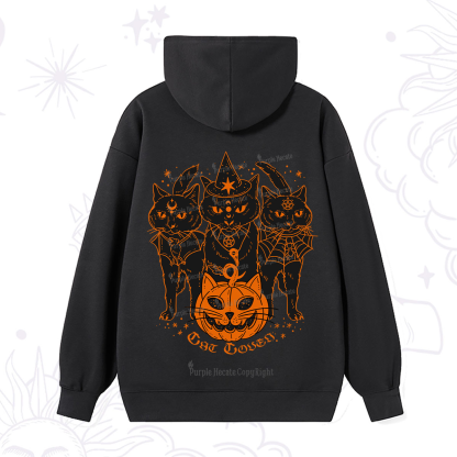 Purplehecate Pumpkin Witch Cat Coven Halloween Hoodie