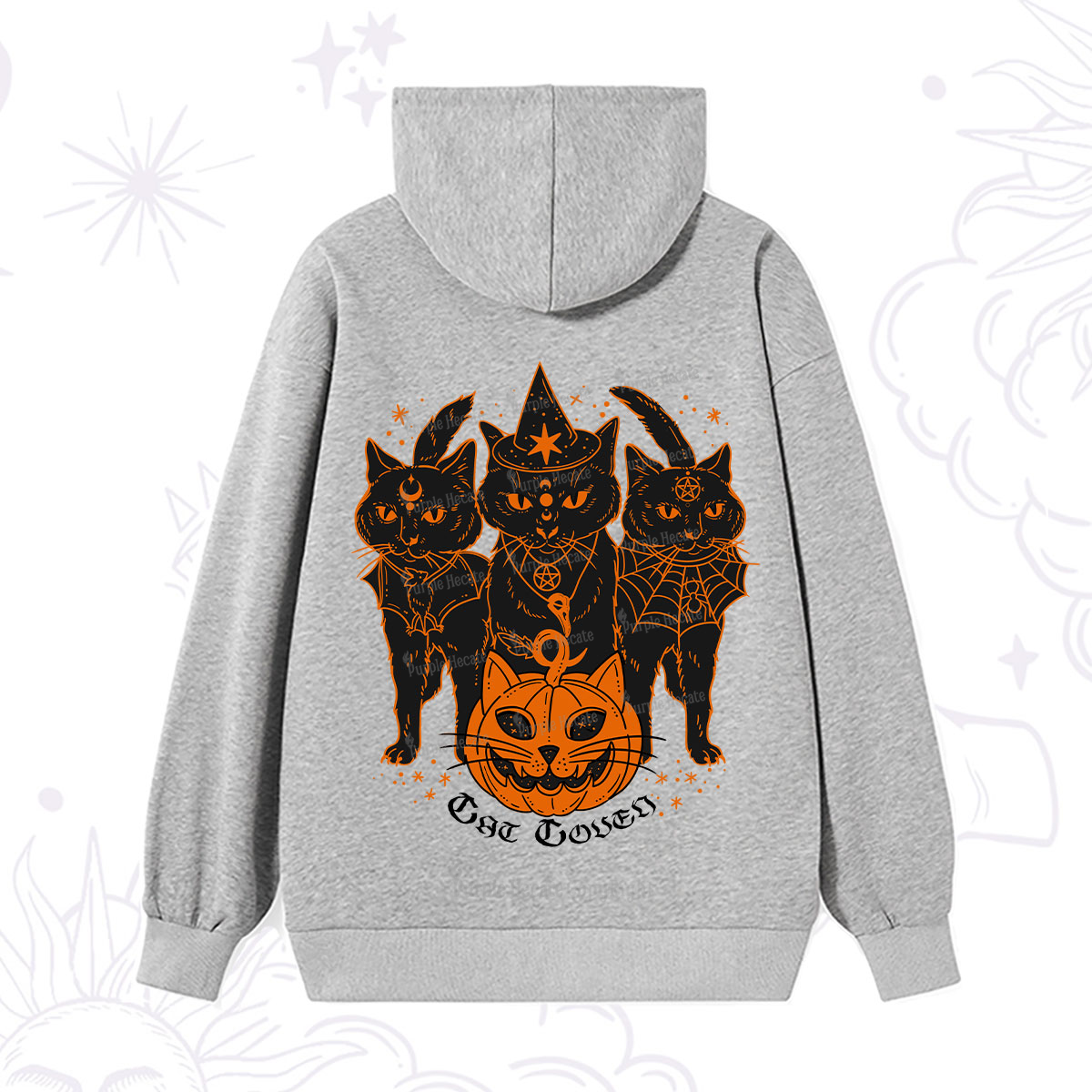 Purplehecate Pumpkin Witch Cat Coven Halloween Hoodie