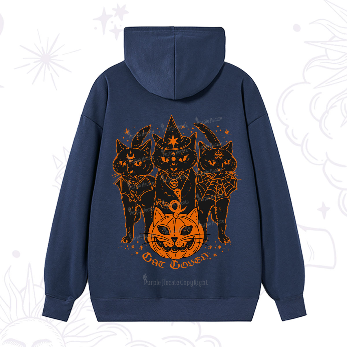 Purplehecate Pumpkin Witch Cat Coven Halloween Hoodie