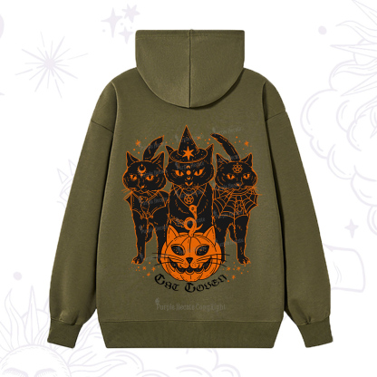 Purplehecate Pumpkin Witch Cat Coven Halloween Hoodie