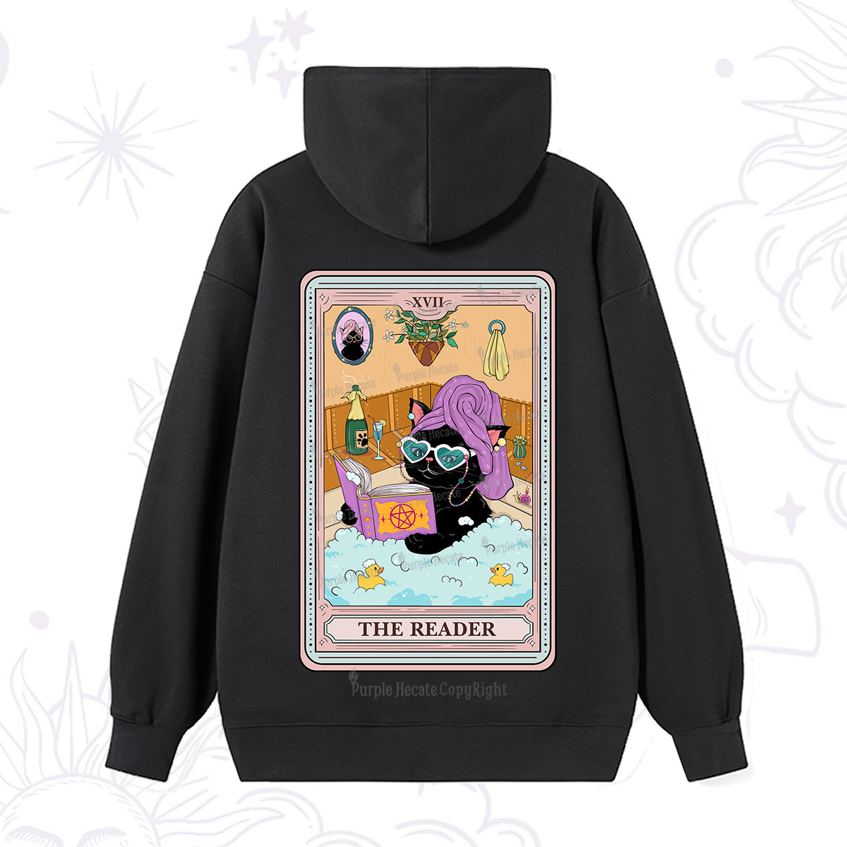 Purplehecate The Reader Cat Tarot Hoodie