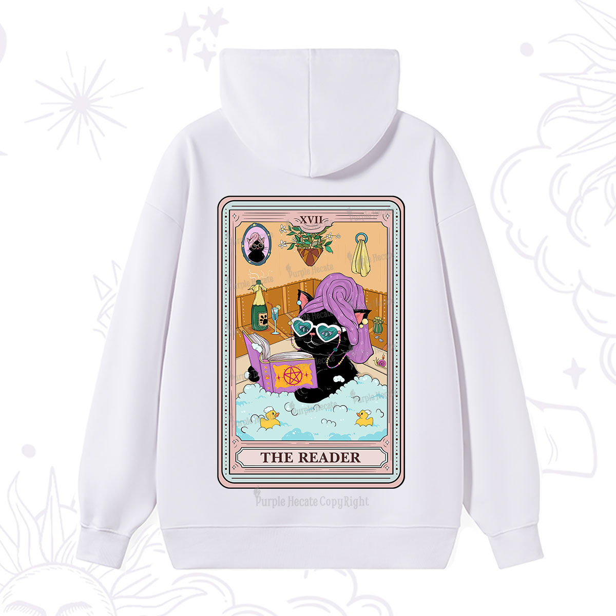 Purplehecate The Reader Cat Tarot Hoodie