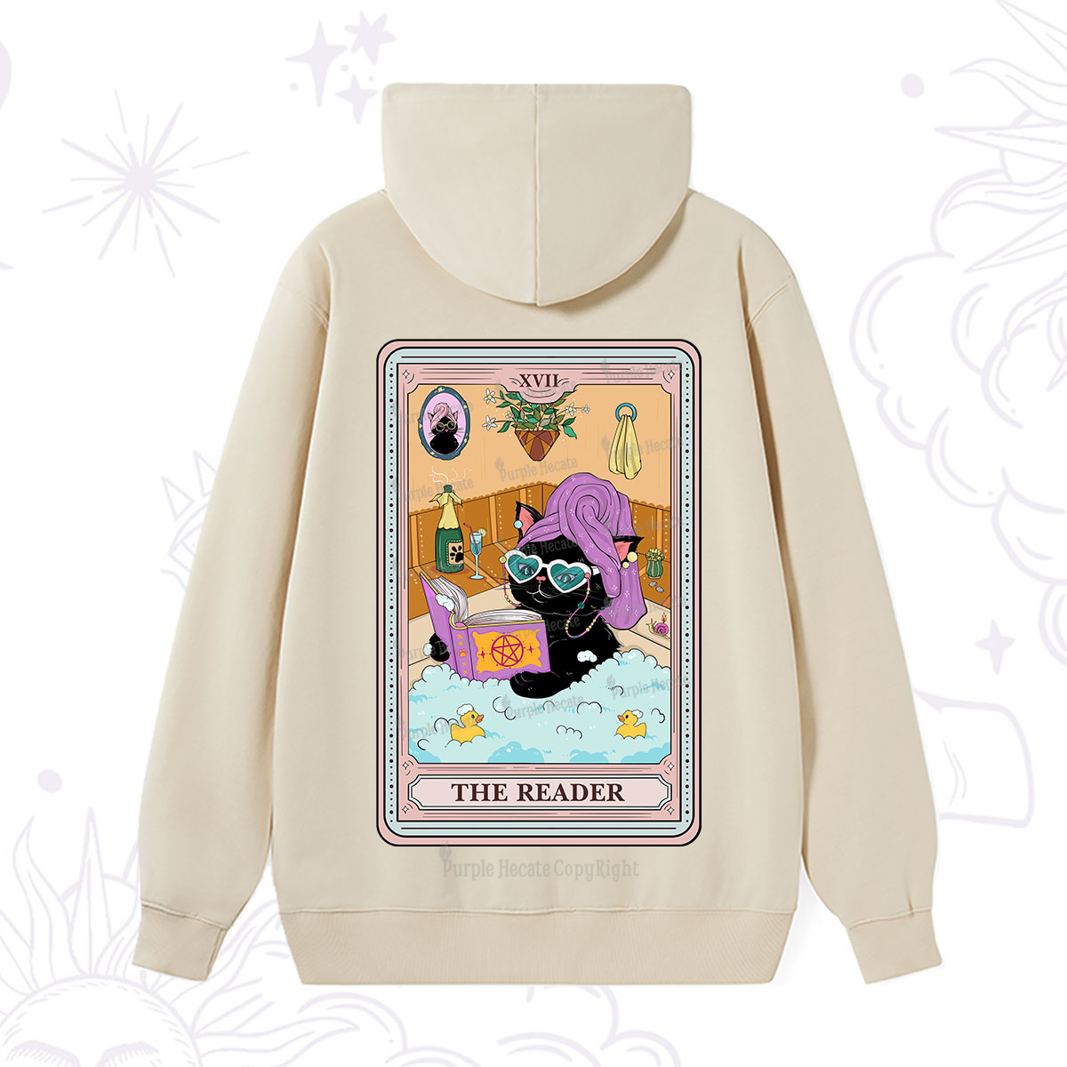 Purplehecate The Reader Cat Tarot Hoodie