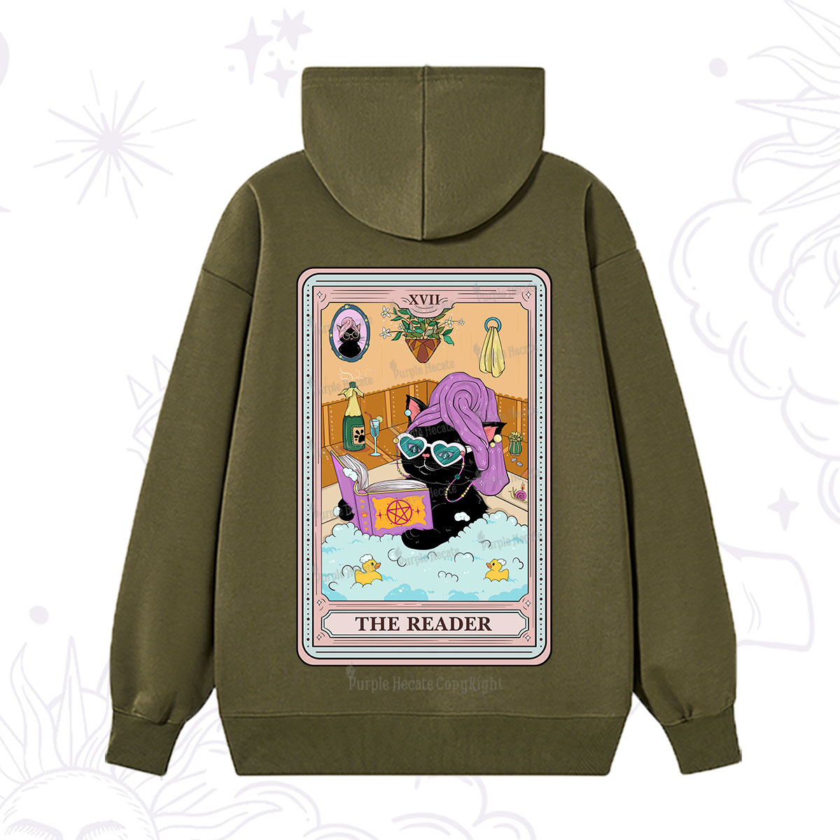Purplehecate The Reader Cat Tarot Hoodie