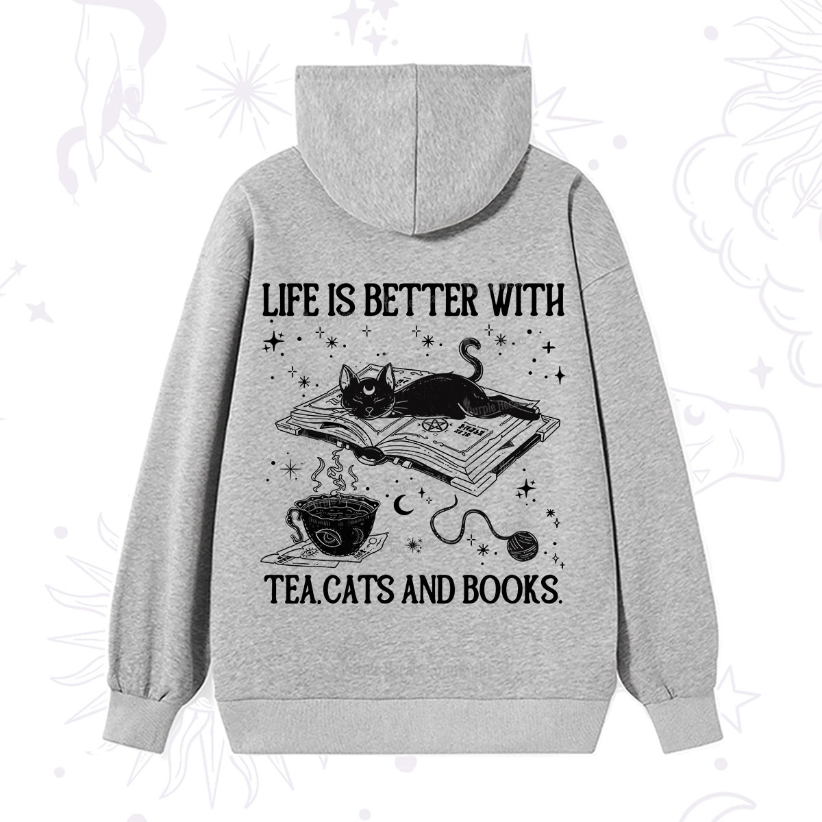 Purplehecate Life Is Better With Cats And Books Hoodie