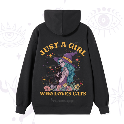 Purplehecate Just A Girl Who Loves Cats Hoodie