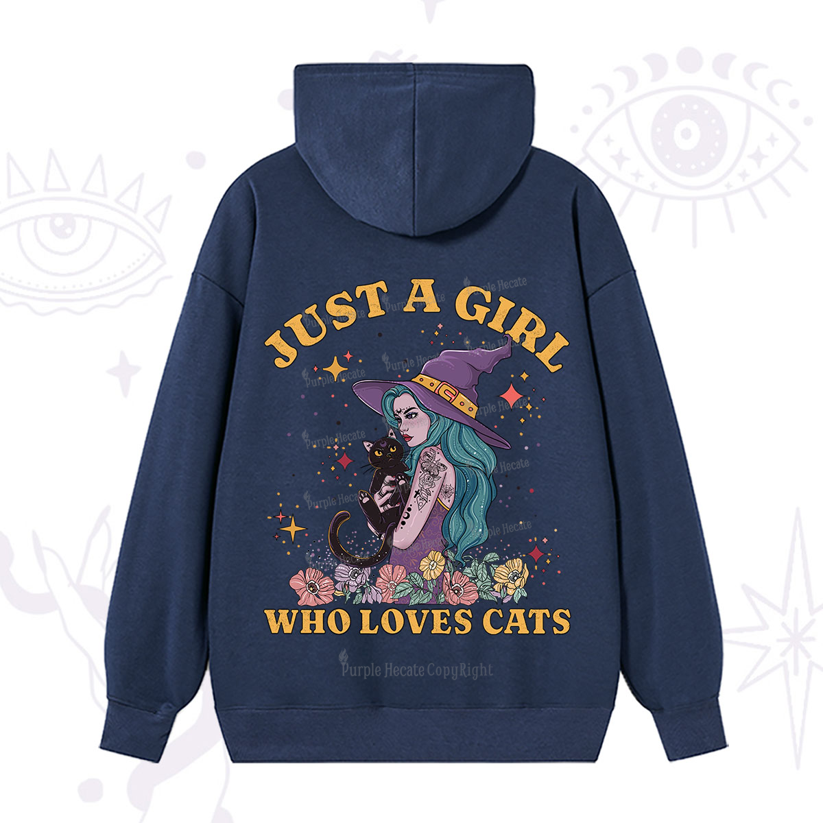 Purplehecate Just A Girl Who Loves Cats Hoodie