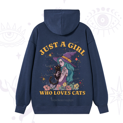 Purplehecate Just A Girl Who Loves Cats Hoodie
