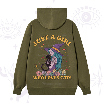 Purplehecate Just A Girl Who Loves Cats Hoodie