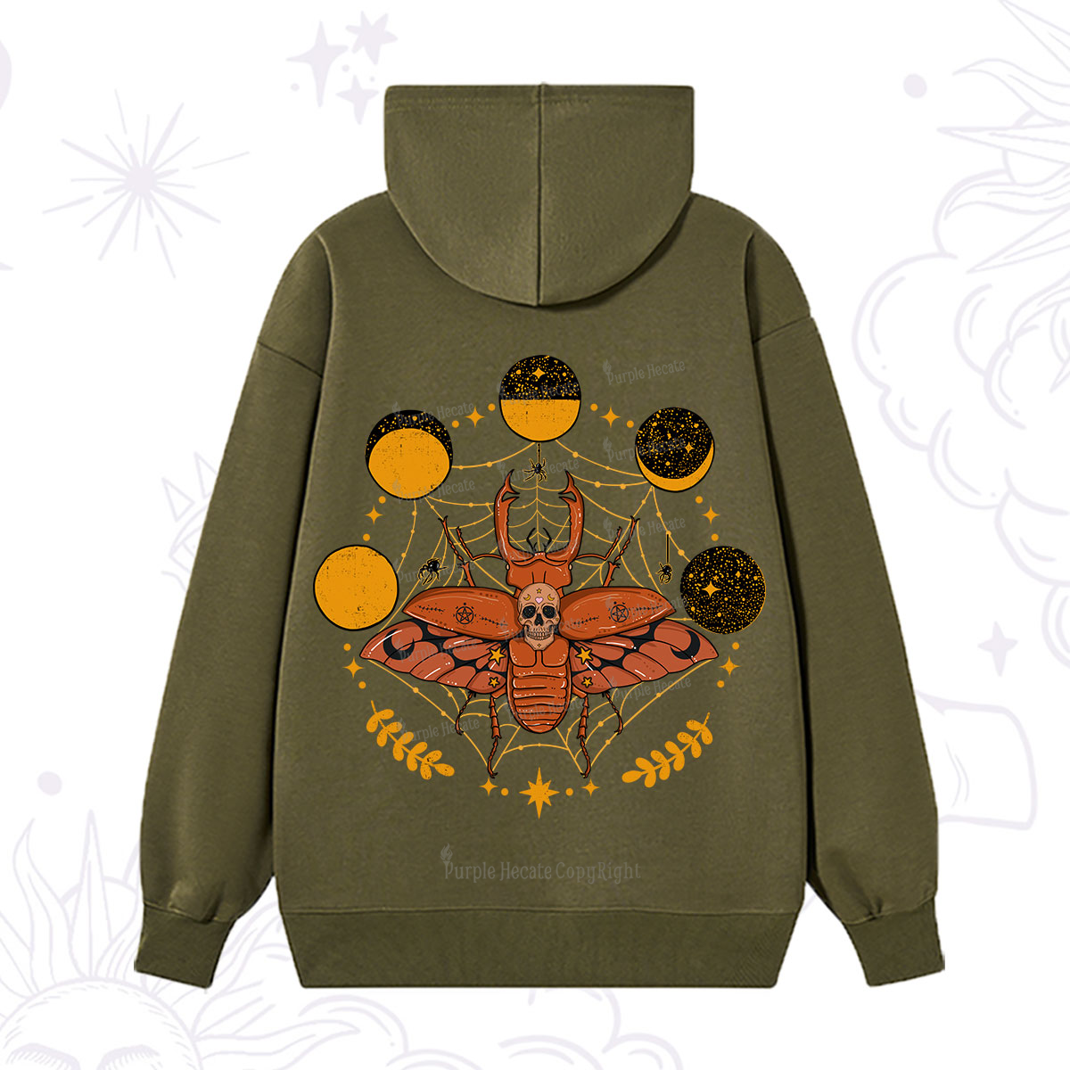 Purplehecate Lunar Web Death Beetle Hoodie