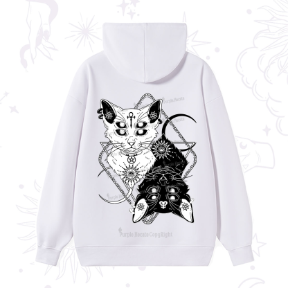 Purplehecate Occult Mirror Cats Hoodie