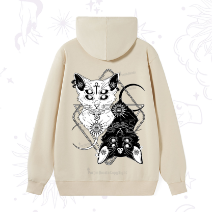 Purplehecate Occult Mirror Cats Hoodie