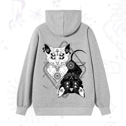 Purplehecate Occult Mirror Cats Hoodie