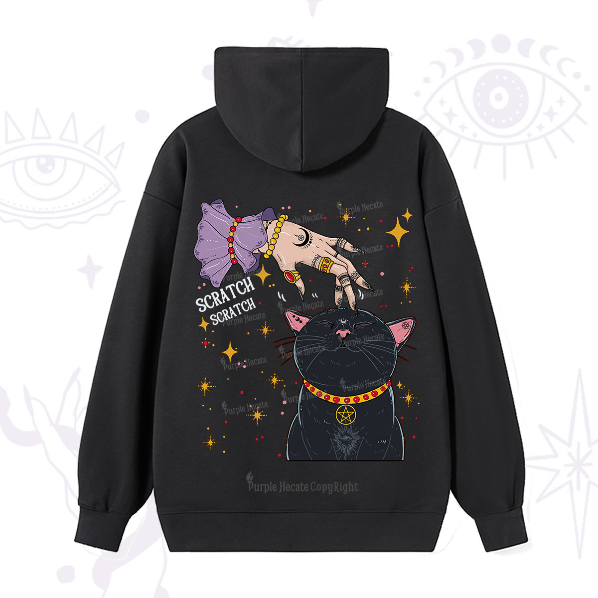 Purplehecate Witch's Cat Scratch Hoodie