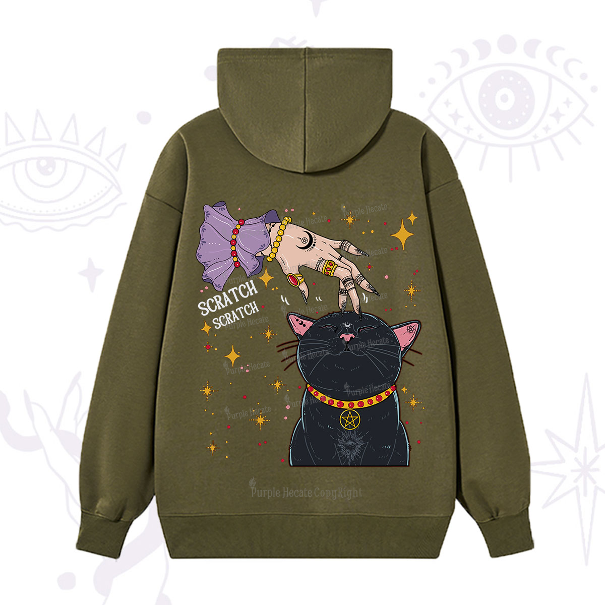 Purplehecate Witch's Cat Scratch Hoodie
