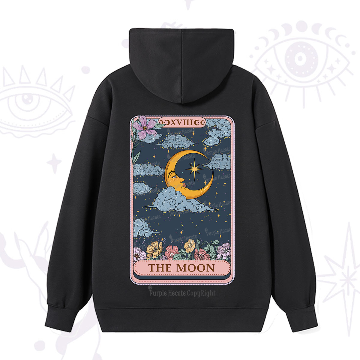 Purplehecate The Moon Tarot Card Hoodie