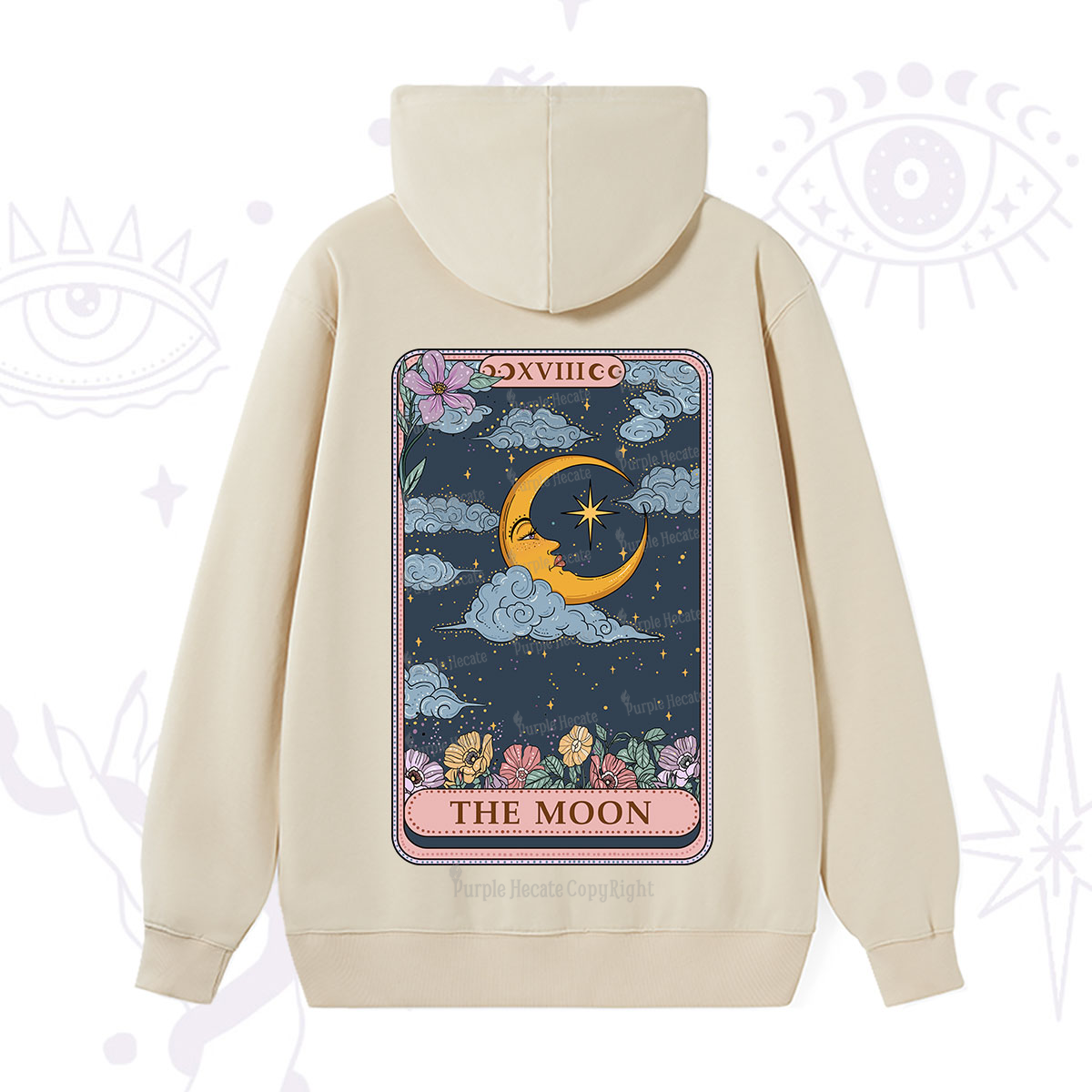 Purplehecate The Moon Tarot Card Hoodie