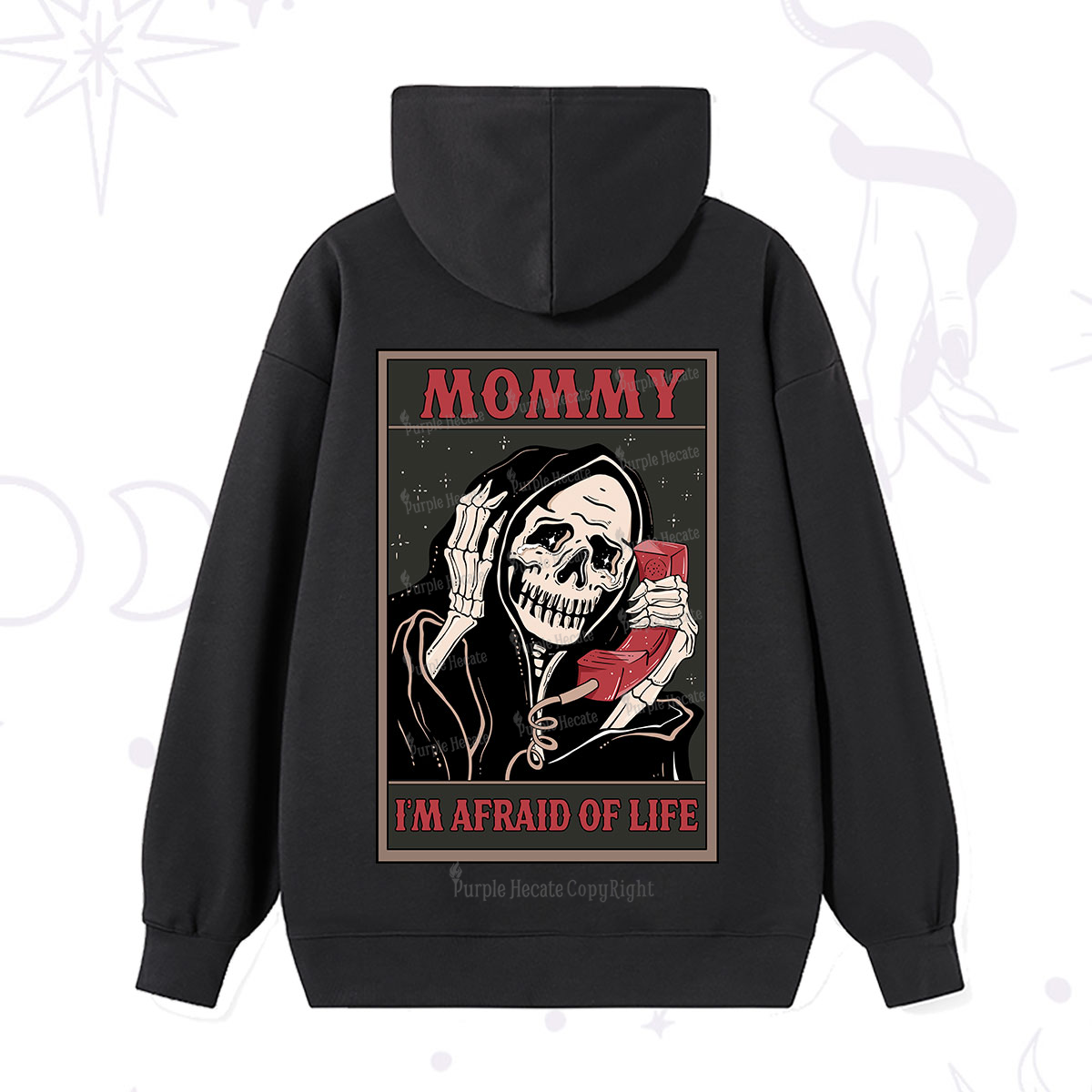 Purplehecate The Mommy I'm Afraid Of Life Oracle Card Hoodie