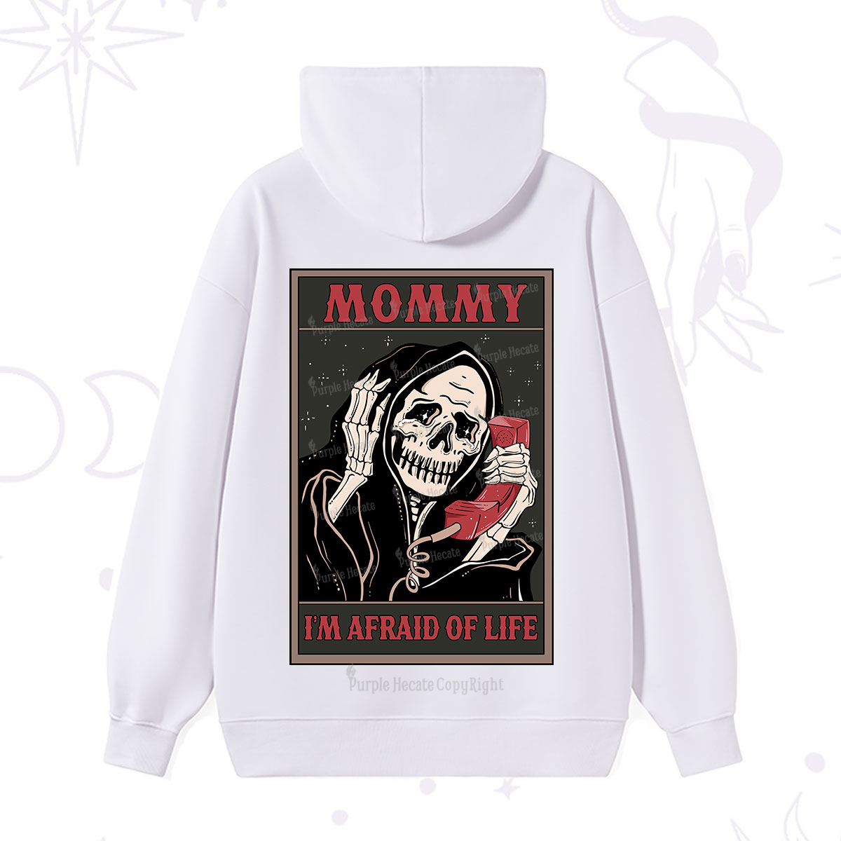 Purplehecate The Mommy I'm Afraid Of Life Oracle Card Hoodie