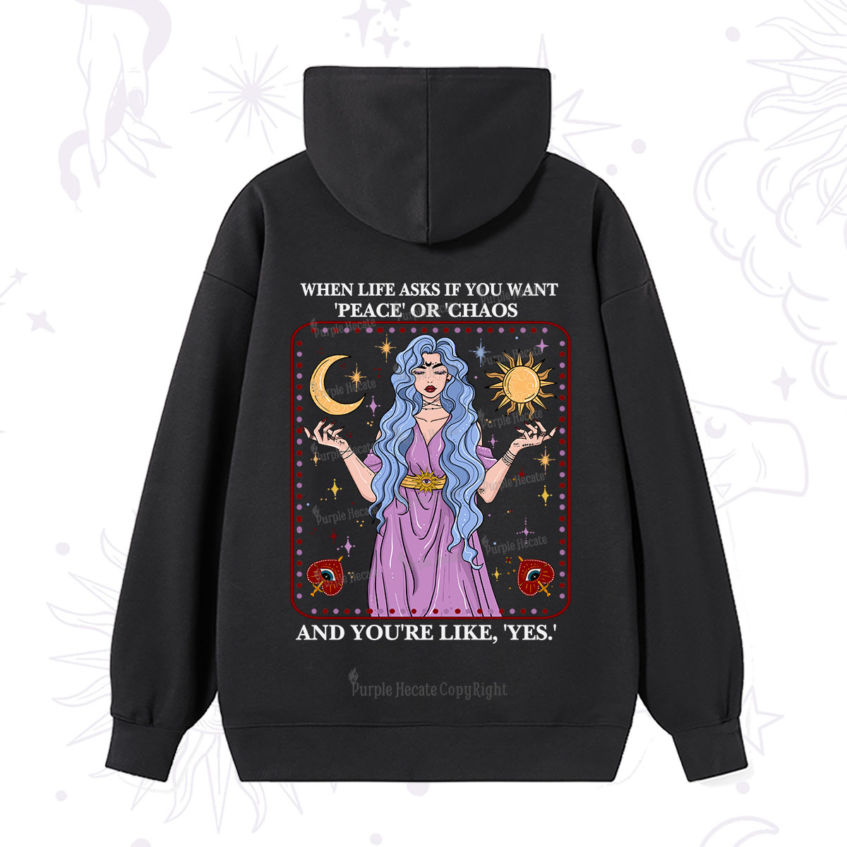 Purplehecate Peace Or Chaos Hoodie