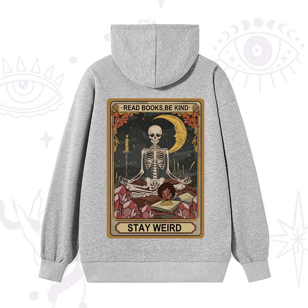 Purplehecate The Read Books Be Kind Stay Weird Oracle Card Hoodie