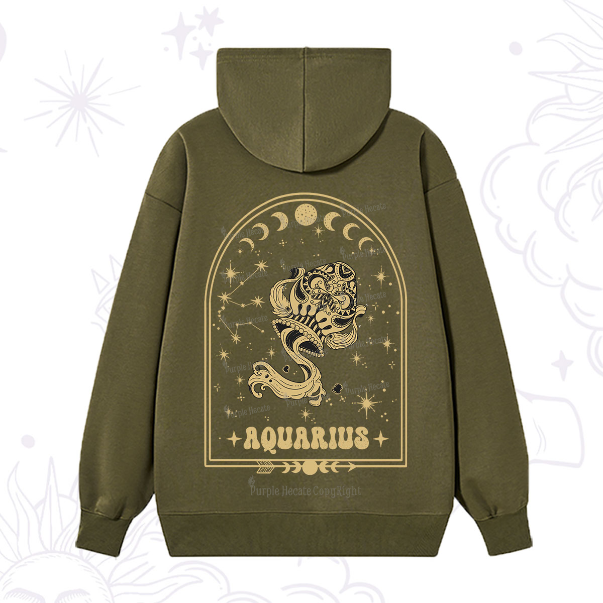 Purplehecate Zodiac Aquarius Under the Stars Hoodie
