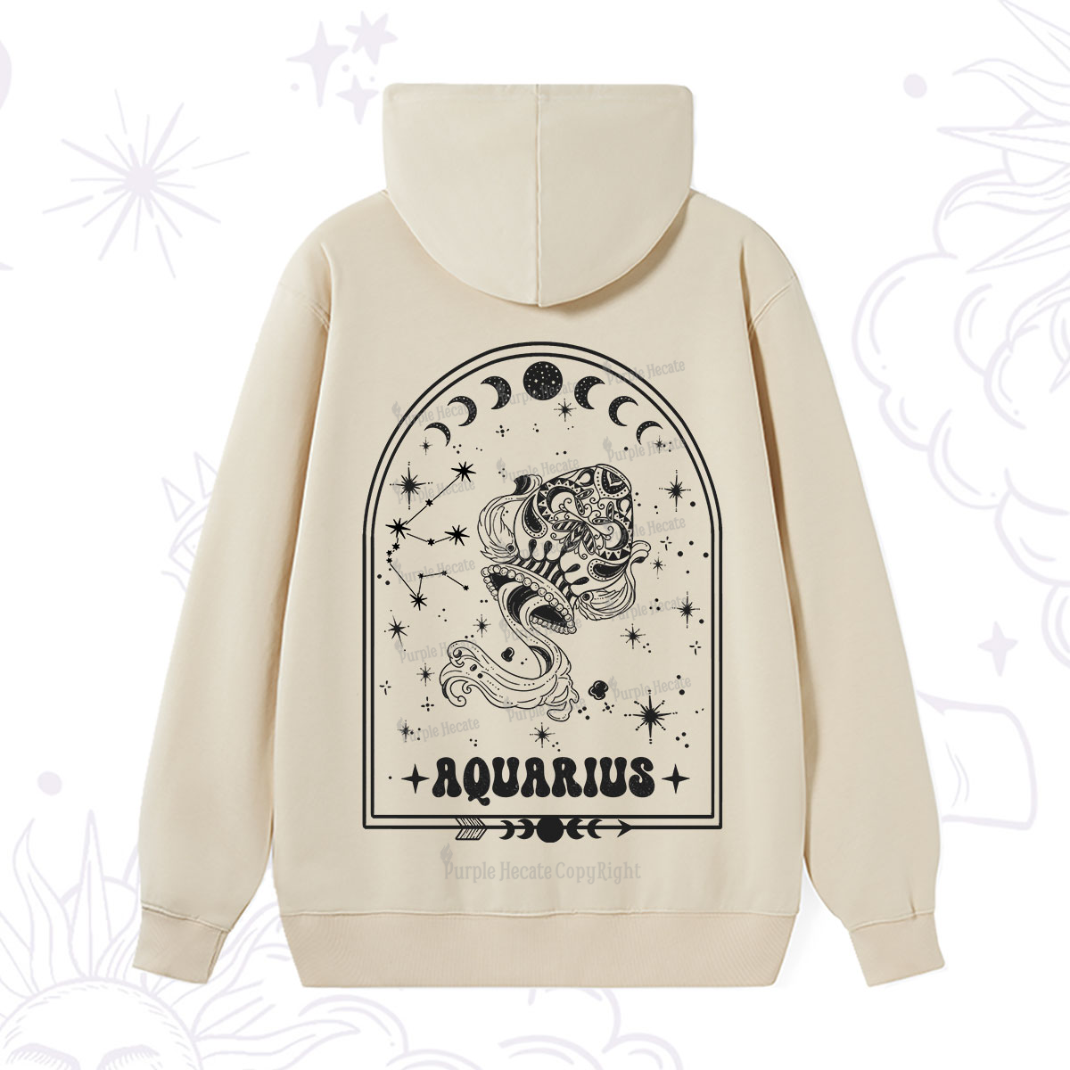 Purplehecate Zodiac Aquarius Under the Stars Hoodie
