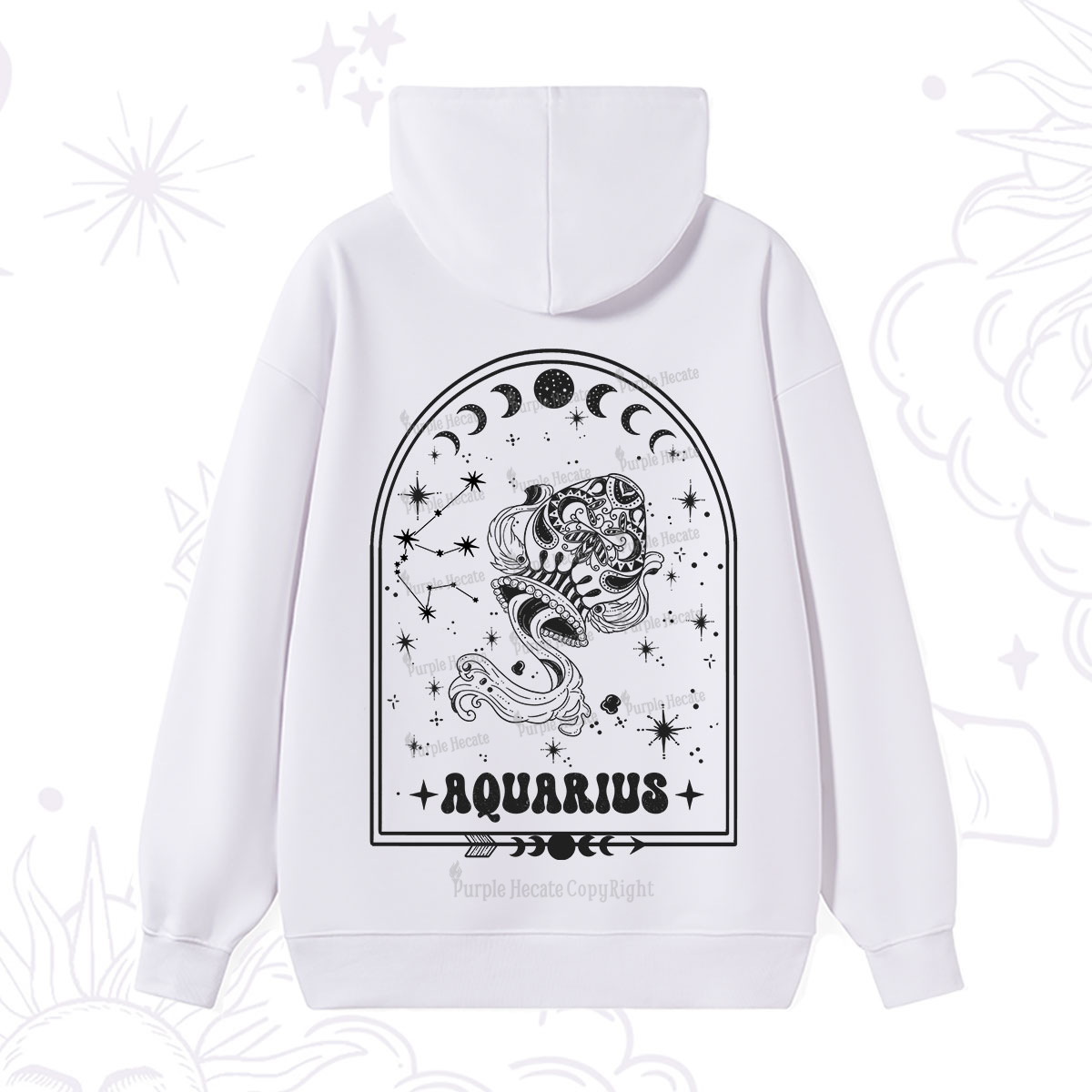 Purplehecate Zodiac Aquarius Under the Stars Hoodie