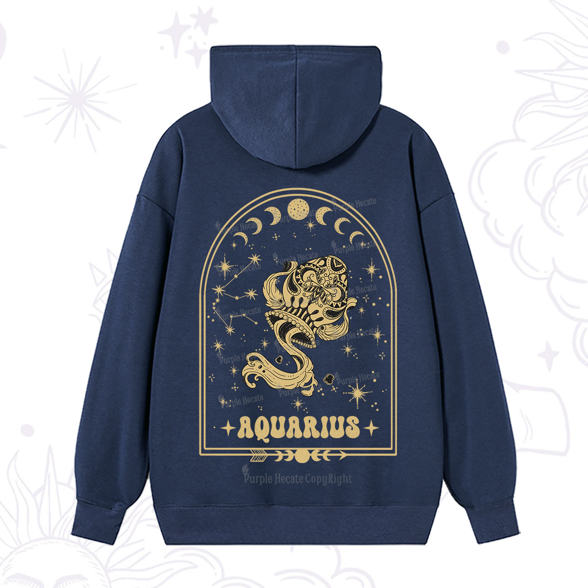 Purplehecate Zodiac Aquarius Under the Stars Hoodie
