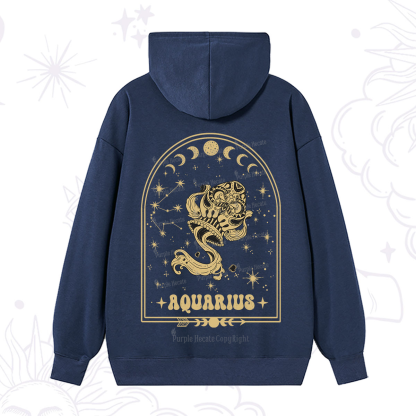 Purplehecate Zodiac Aquarius Under the Stars Hoodie