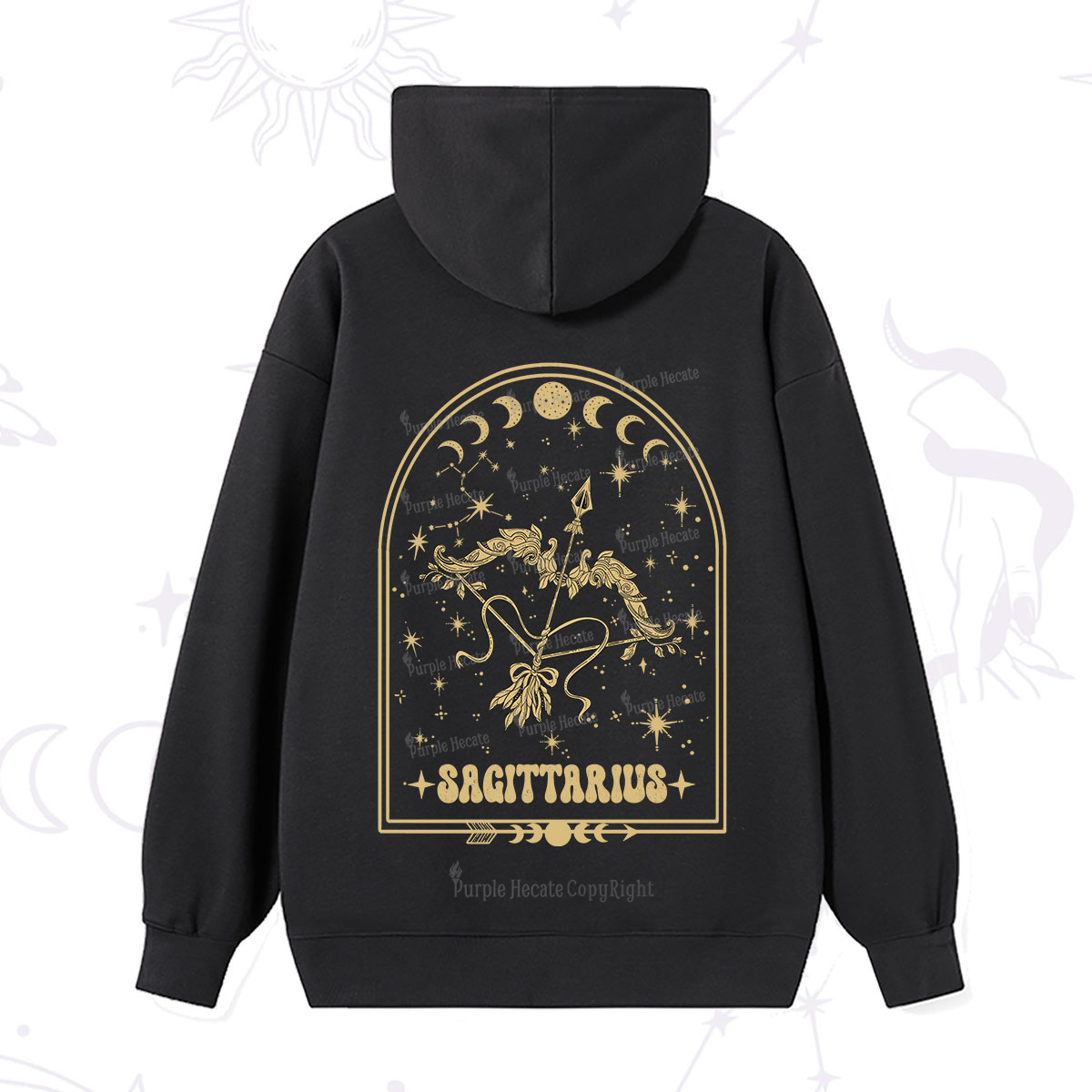 Purplehecate Zodiac Sagittarius Under the Stars Hoodie