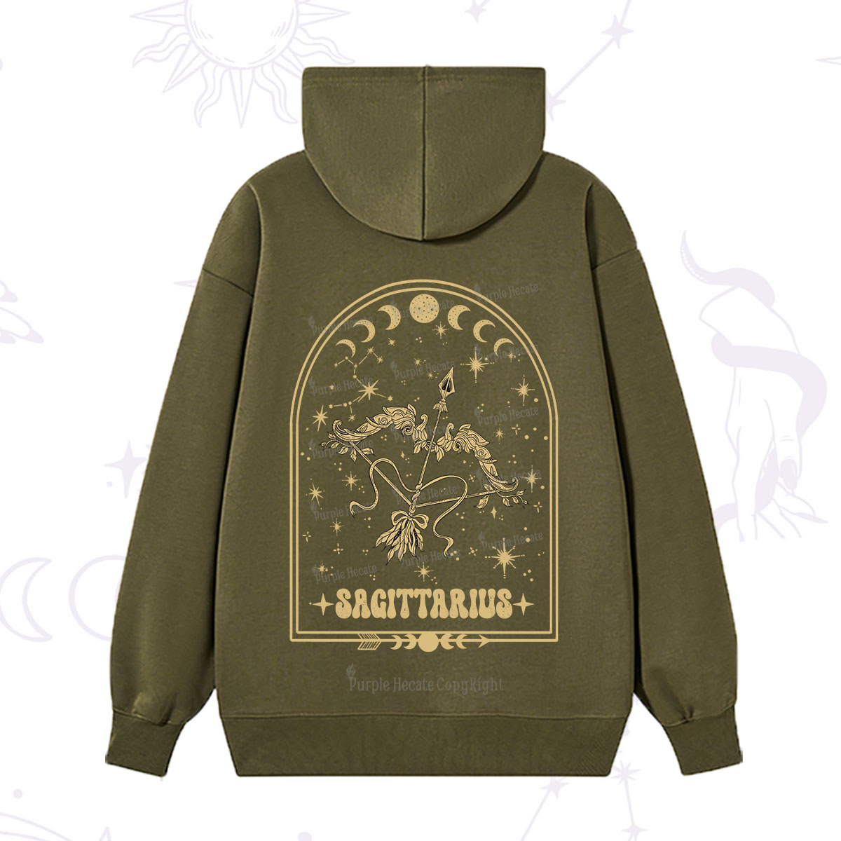 Purplehecate Zodiac Sagittarius Under the Stars Hoodie