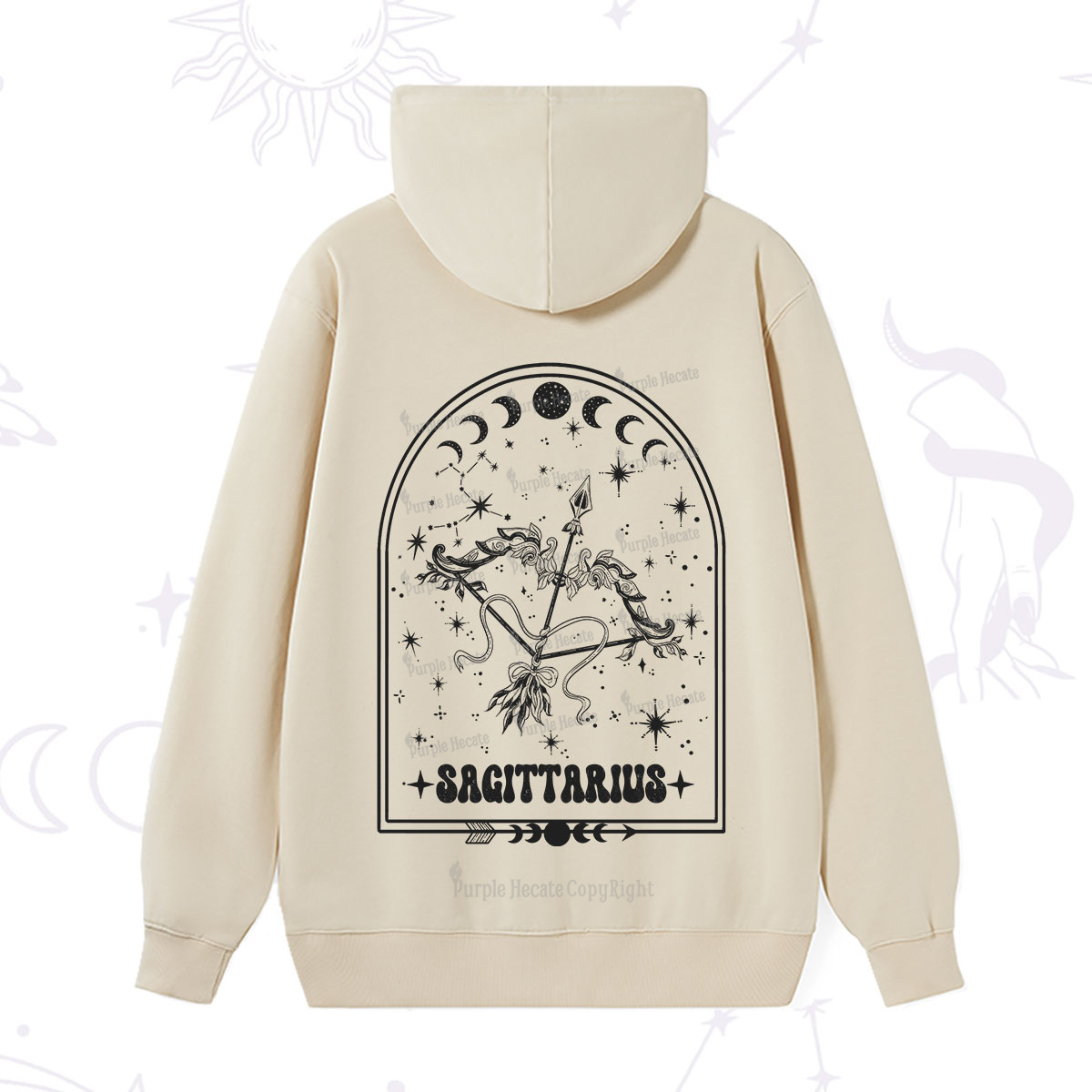 Purplehecate Zodiac Sagittarius Under the Stars Hoodie