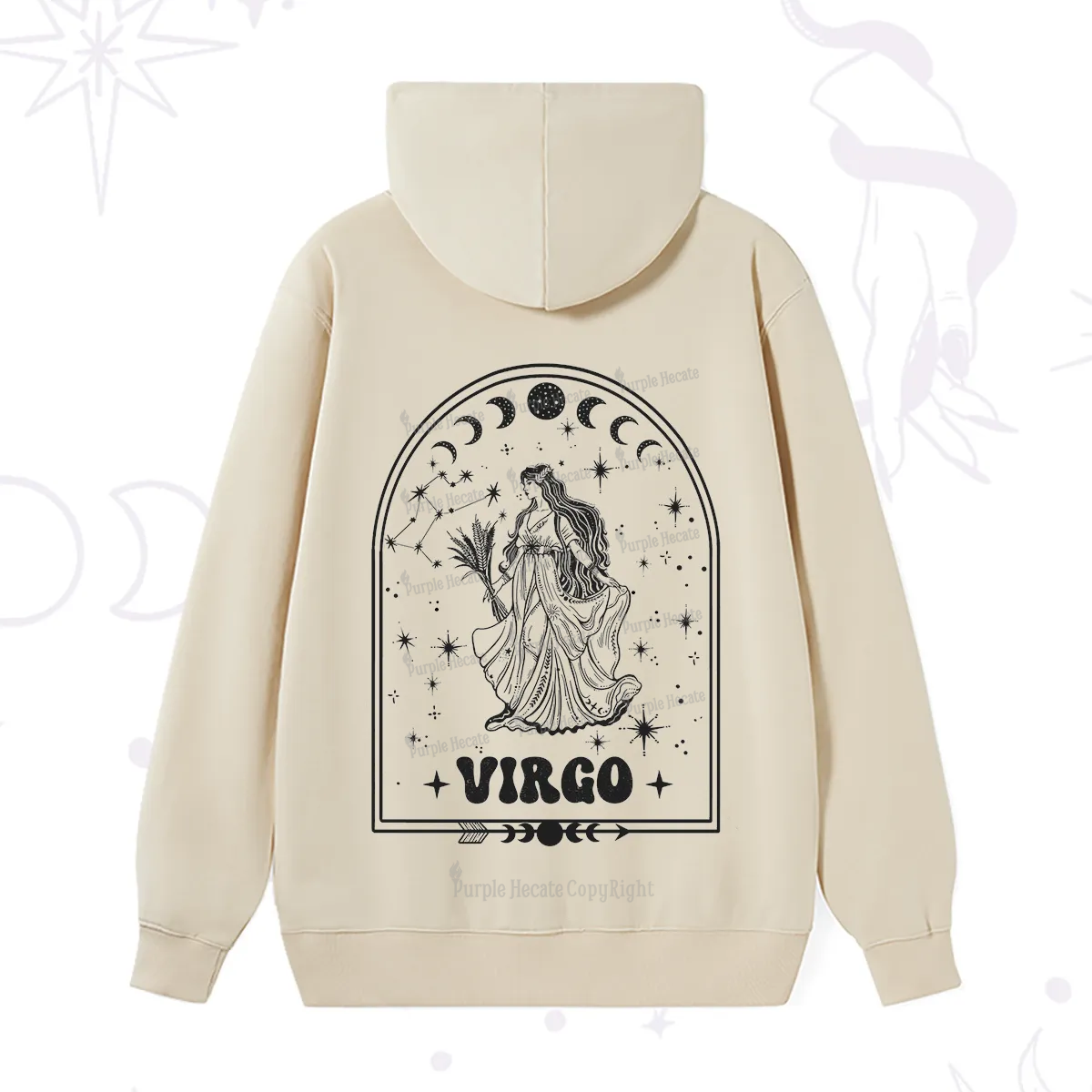 Purplehecate Zodiac Virgo Under the Stars Hoodie