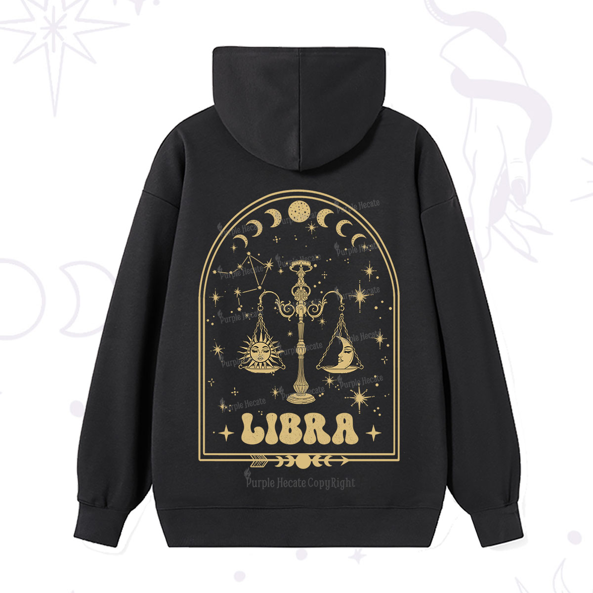 Purplehecate Zodiac Libra Under the Stars Hoodie
