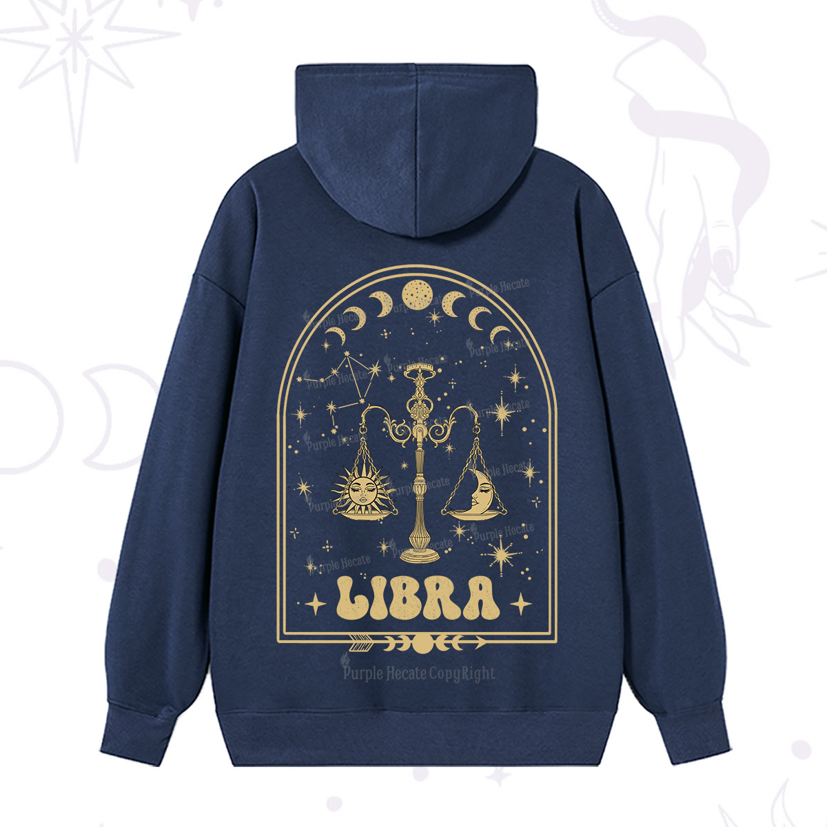 Purplehecate Zodiac Libra Under the Stars Hoodie