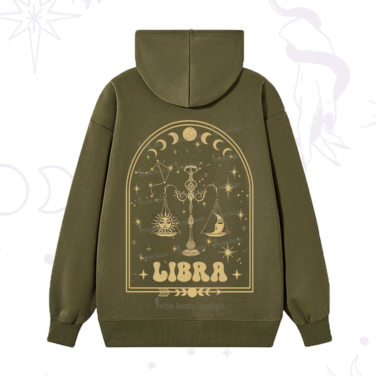 Purplehecate Zodiac Libra Under the Stars Hoodie