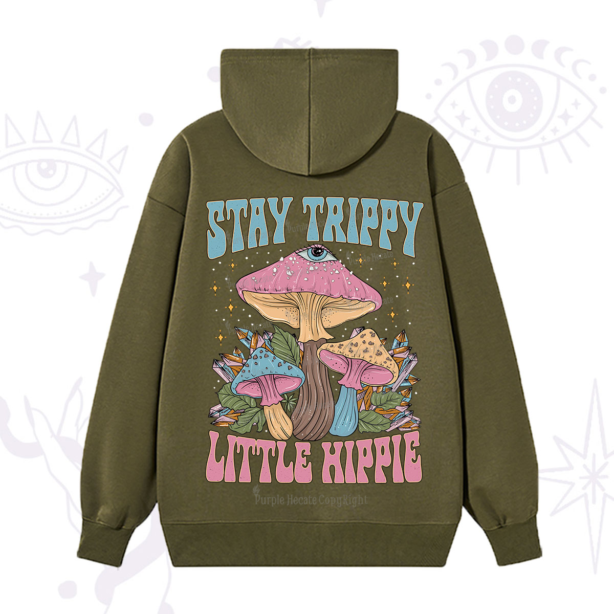 Purplehecate Stay Trippy Little Hippie Mushroom Hoodie