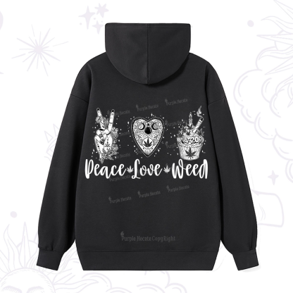 Purplehecate Peace Love Weed Hoodie