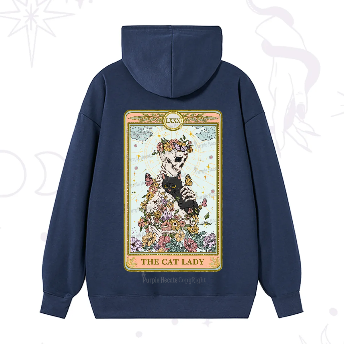 Purplehecate The Cat Lady Skeleton Tarot Hoodie